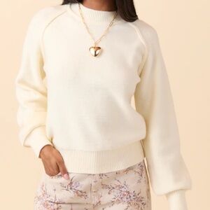 Pink Lily Lisa Ivory Crewneck Sweater